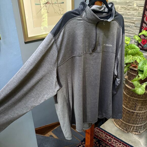 Men's Columbia Omni-Wick Grey 1/4 Zip Pullover Long Sleeve Shirt XXL - Picture 3 of 8